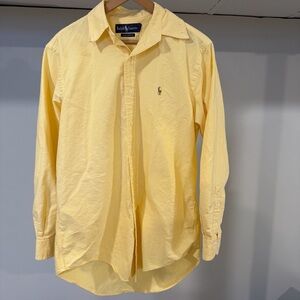 Polo Ralph Lauren Yellow Button Down Shirt Pony Logo Cotton 15 33